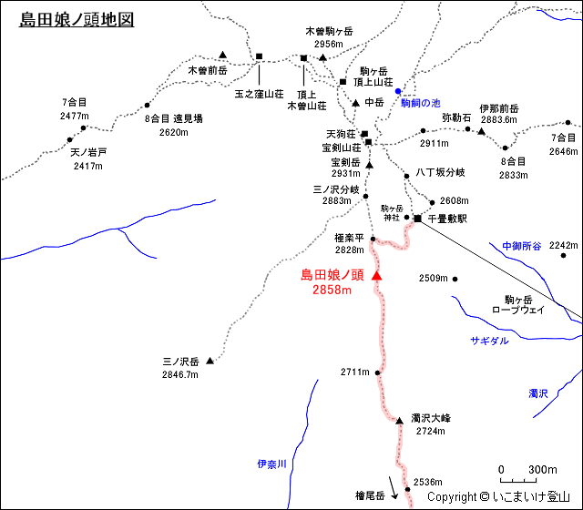 島田娘ノ頭地図