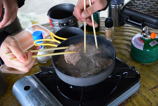 アルパイン フライパンで焼肉