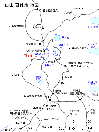 白山 百姓池 地図