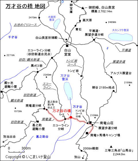 万才谷の橋 地図