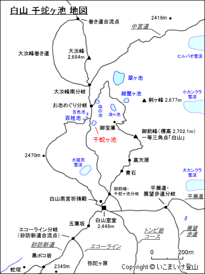 白山 千蛇ヶ池 地図