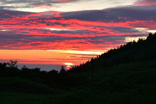 南竜庭園から眺めた夕焼け