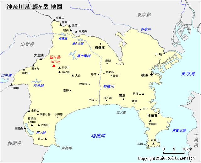 神奈川県 蛭ヶ岳 地図