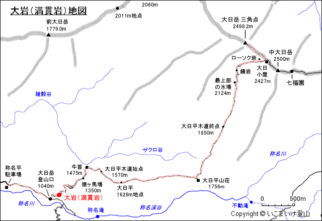 大岩（満貫岩）地図