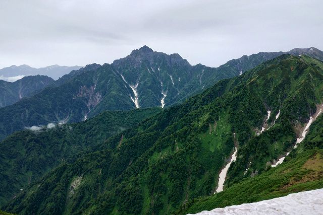 大日岳山頂から眺めた剱岳