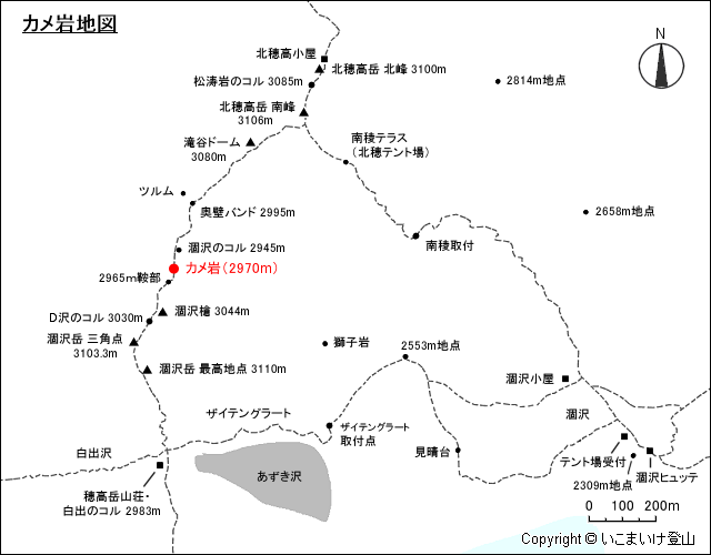 カメ岩地図