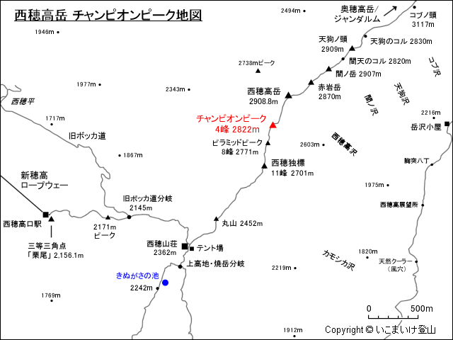 チャンピオンピーク地図