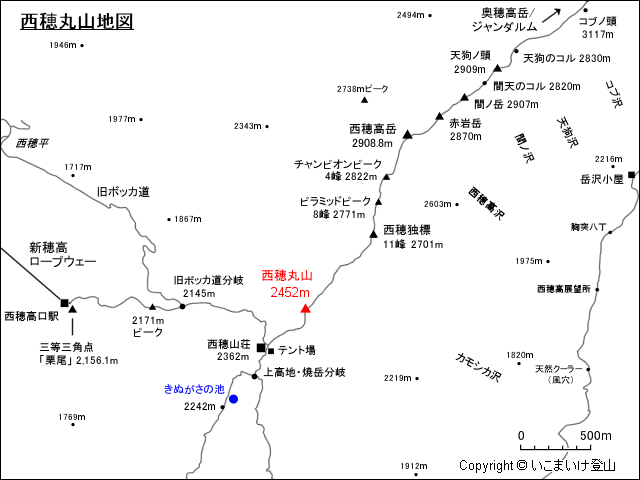 西穂丸山地図