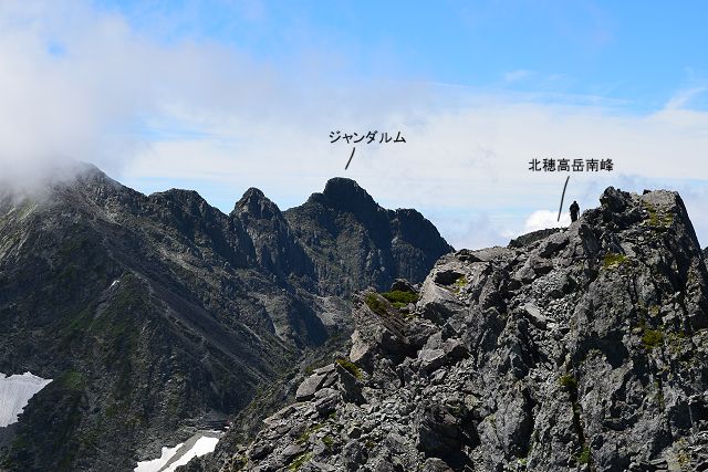 北穂高岳 北峰から眺めたジャンダルム