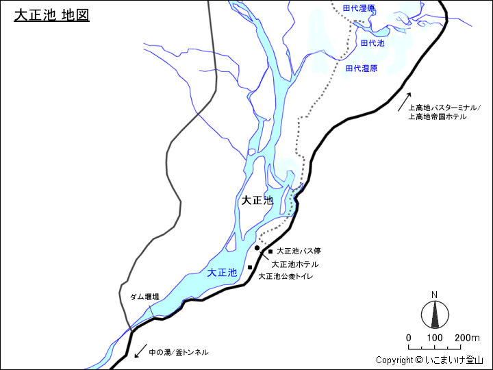 大正池地図