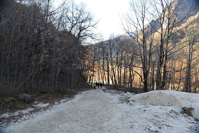 下白沢の押し出し、上高地方向への登山道