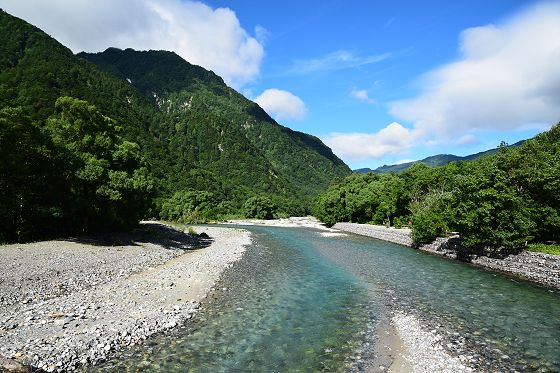 明神橋から梓川・下流方向