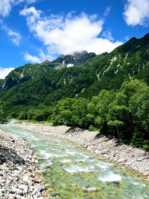 横尾大橋から見た梓川上流