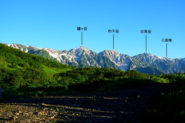 黒菱平から眺めた白馬三山