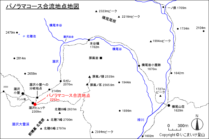 パノラマコース合流地点地図