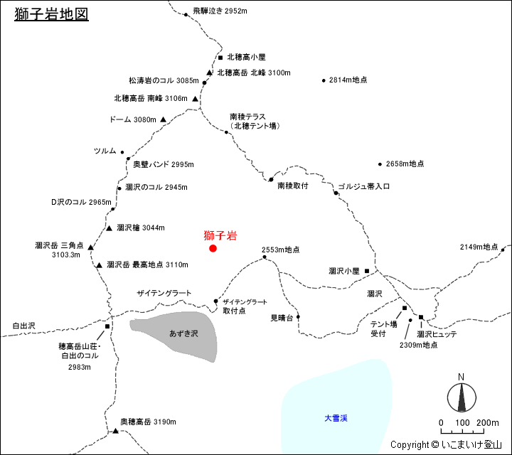 獅子岩地図