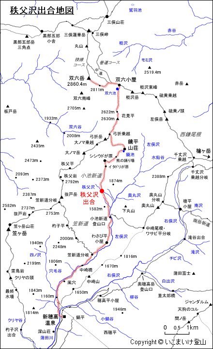 秩父沢出合地図