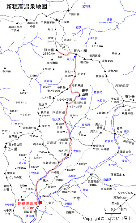 新穂高温泉地図