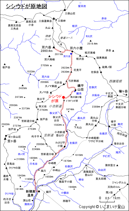 シシウドが原地図