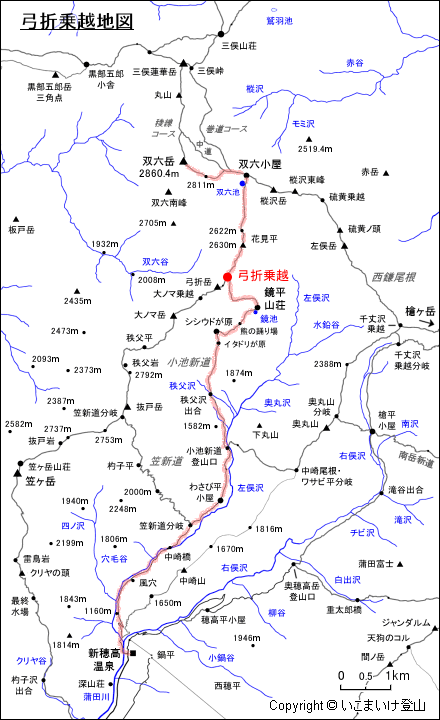 弓折乗越地図