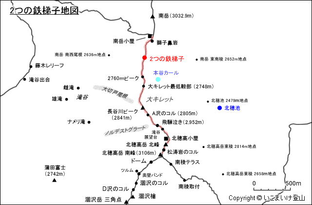 2つの鉄梯子地図