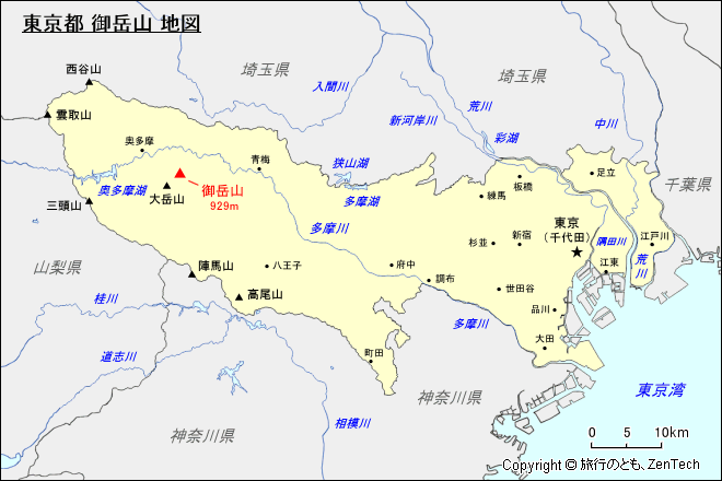 東京都 御岳山 地図