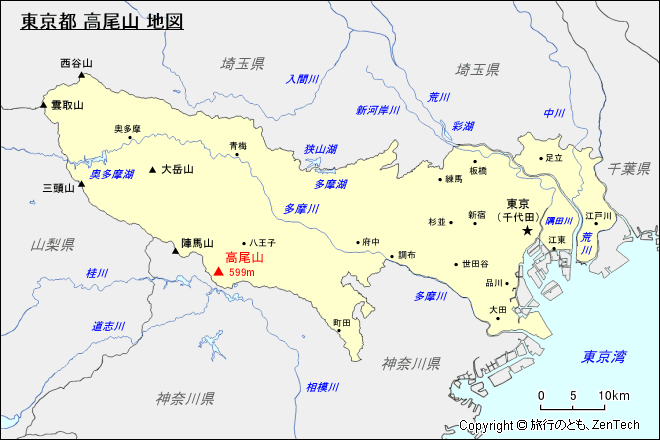 東京都 高尾山 地図