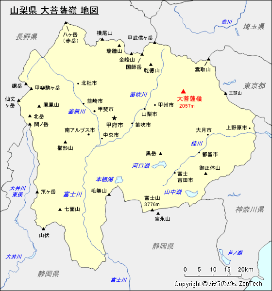 山梨県 大菩薩嶺 地図