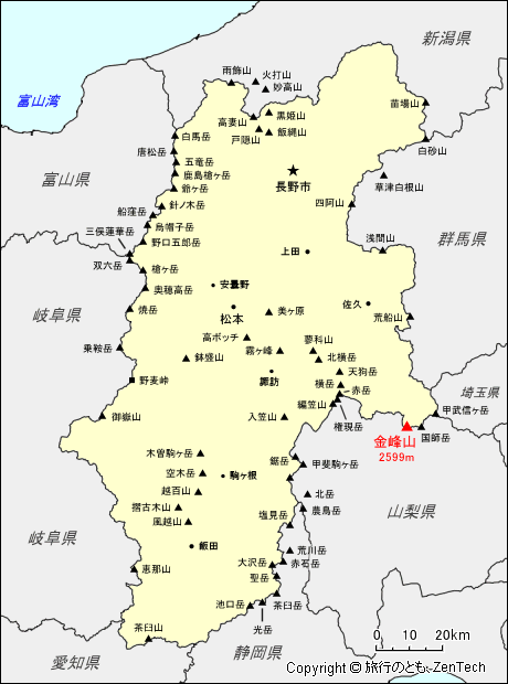 長野県 金峰山 地図