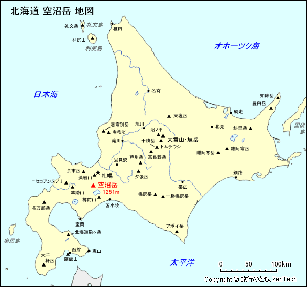 北海道 空沼岳 地図