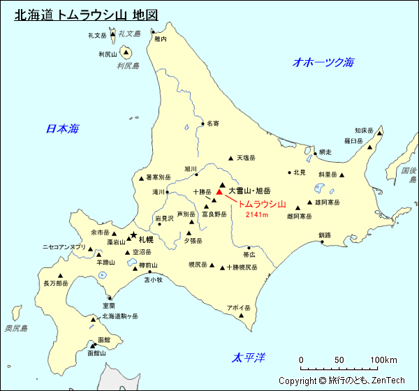 北海道 トムラウシ山 地図