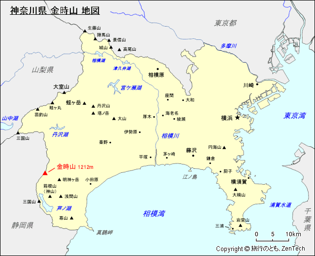 神奈川県 金時山 地図