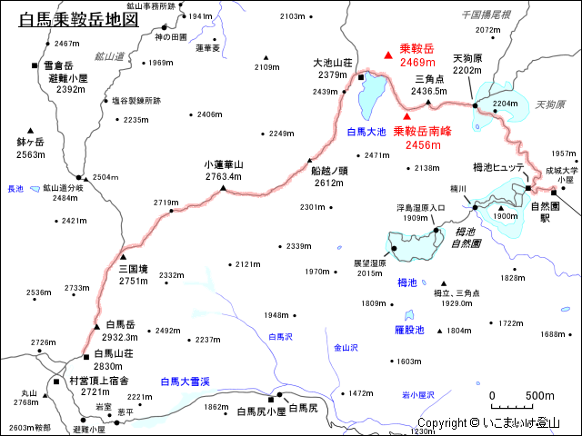 白馬乗鞍岳地図
