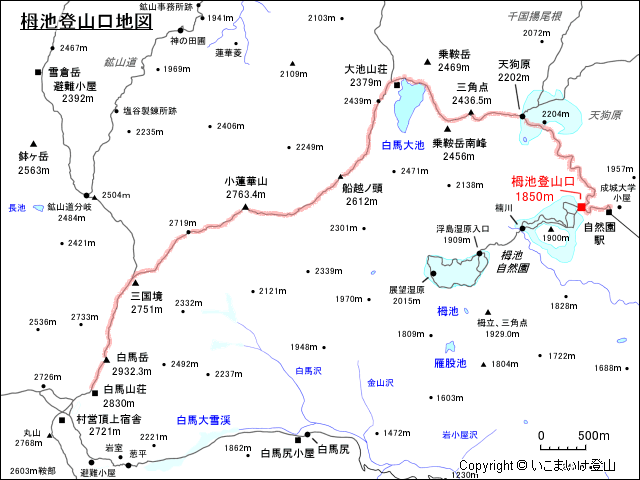 栂池登山口地図
