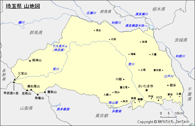 埼玉県 山地図