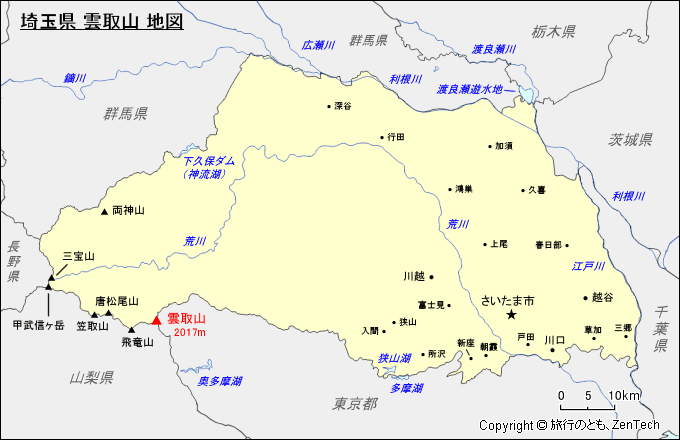 埼玉県 雲取山 地図