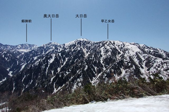 大熊山から眺めた大日連山