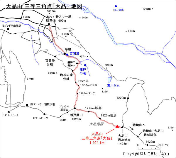 三等三角点「大品」 地図