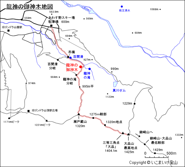 龍神の御神木地図