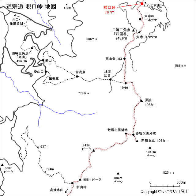 覗口峠地図