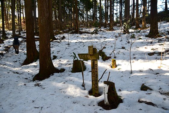 積雪期の八乙女山登山口