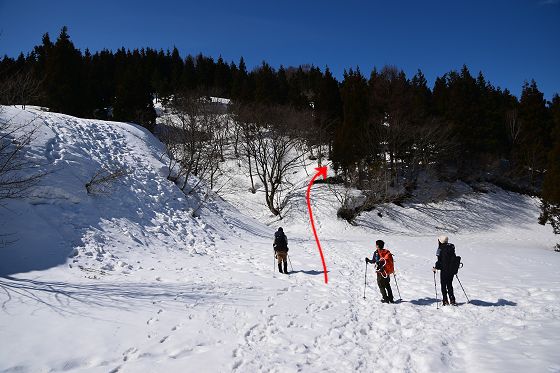 積雪期の八乙女峠