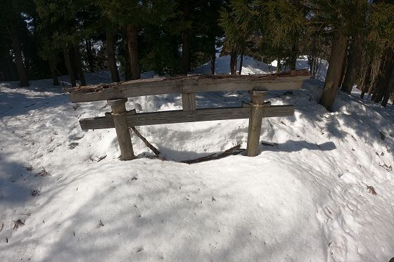 雪に埋もれた鳥居