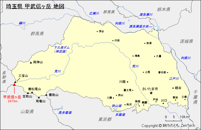 埼玉県 甲武信ヶ岳 地図